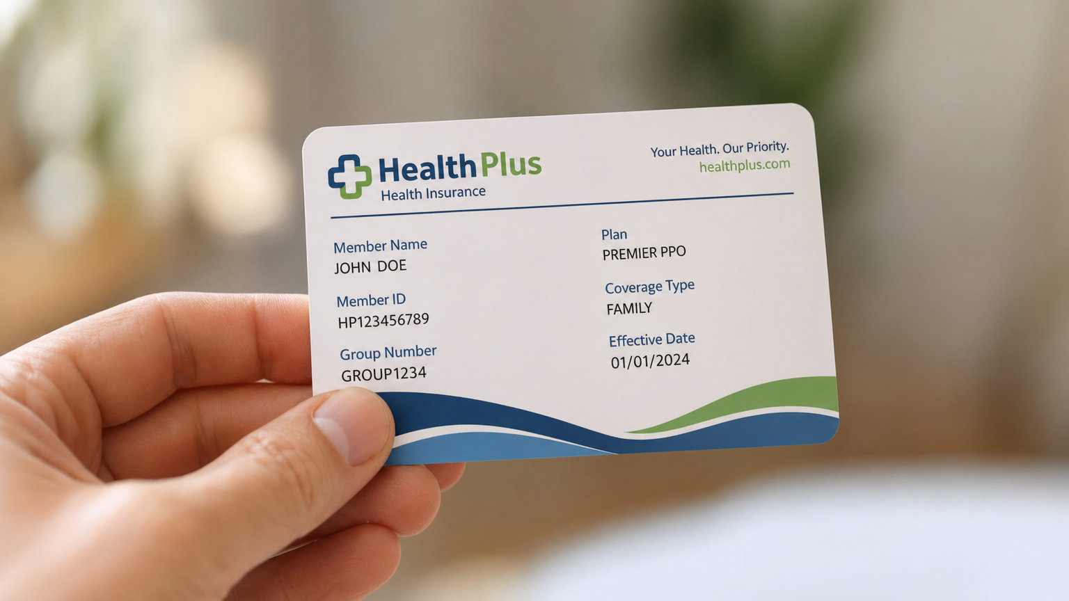 Health insurance card — Ponyacare accepts most major insurance plans
